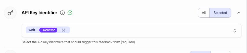 API Key Identifier - Select which keys trigger the form