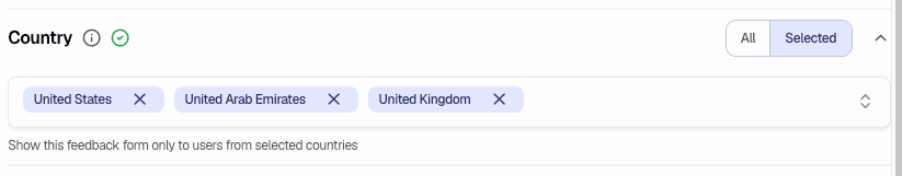 Country - Selected countries