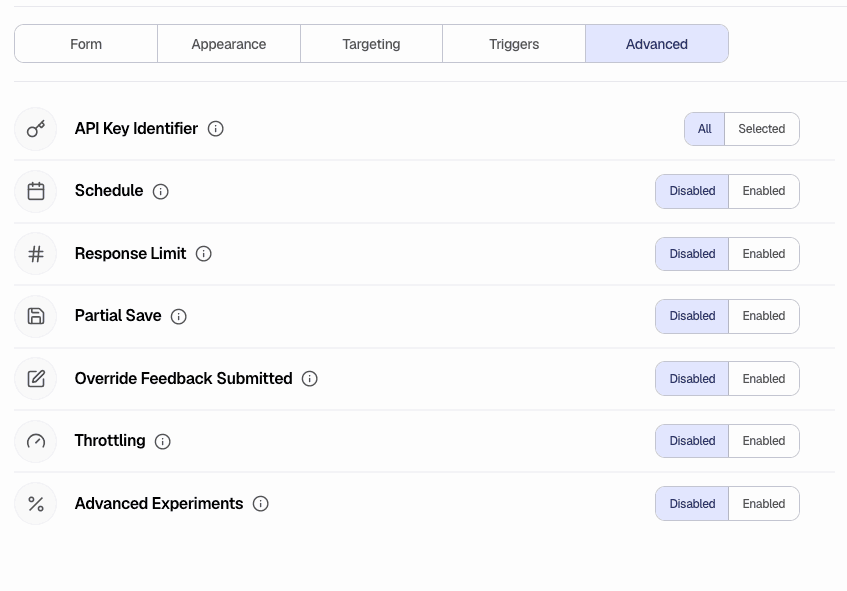 Advanced Features - Overview of all available options