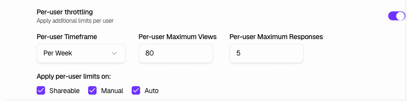 Per-user throttling - Apply additional limits per user