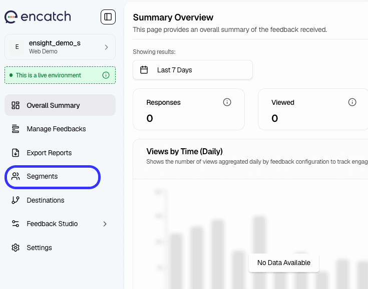 Segments in sidebar and list view