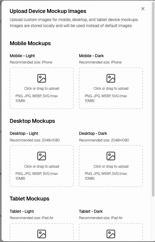 Upload Device Mockup Images
