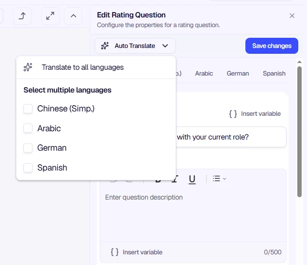 Auto Translate - Translate all or select specific languages