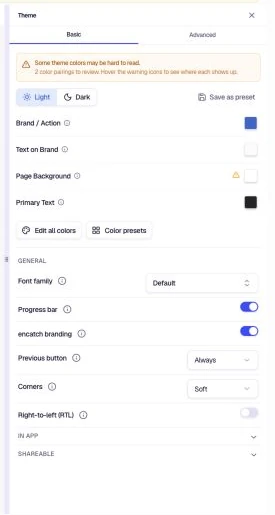 Color options - Light and Dark Mode