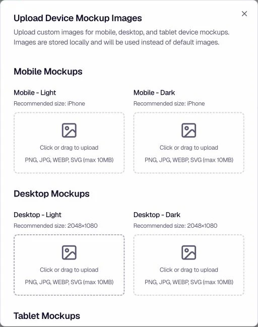 Upload Device Mockup Images